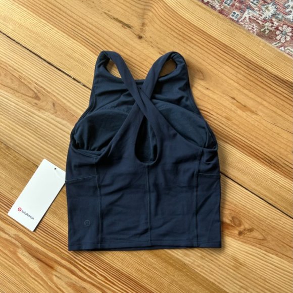 Lululemon Key to Balance Tank Top High Neck Crisscross Back Active Navy Size 2 - Picture 8 of 8